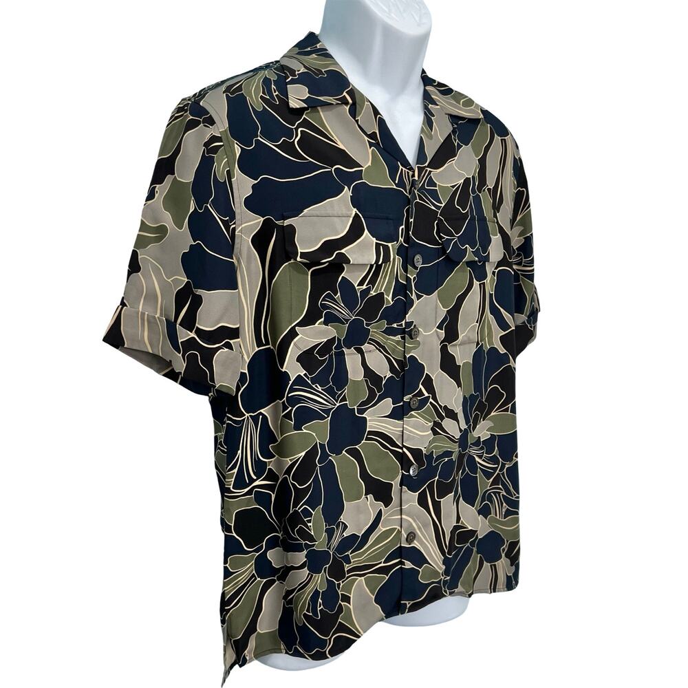 Equipment Original Camp-Collar Blue Gray Green Button Down Twill Shirt size XXS - Picture 8 of 11